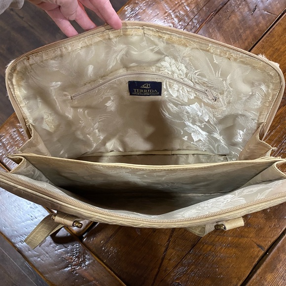 Tangaroa Terrida Leather Cheetah Print Large Handbag Made in Italy - Picture 5 of 7